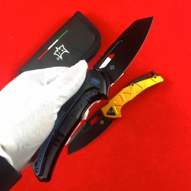 FX-552 ALBR Frame Lock Flipper Knife 3.39" Magnacut Satin Plain Blade, 7071-Aviation Aluminum Handles