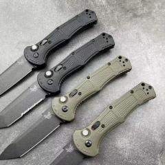 BM 9071BK Claymore AUTO Folding Knife 3.81" CPM-D2 Drop Point Plain Blade, Grivory Handles 9071BK-1