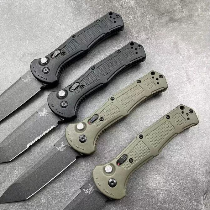 BM 9071BK Claymore AUTO Folding Knife 3.81" CPM-D2 Drop Point Plain Blade, Grivory Handles 9071BK-1
