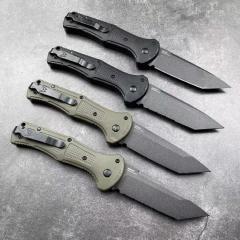 BM 9071BK Claymore AUTO Folding Knife 3.81" CPM-D2 Drop Point Plain Blade, Grivory Handles 9071BK-1