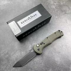BM 9071BK Claymore AUTO Folding Knife 3.81" CPM-D2 Drop Point Plain Blade, Grivory Handles 9071BK-1