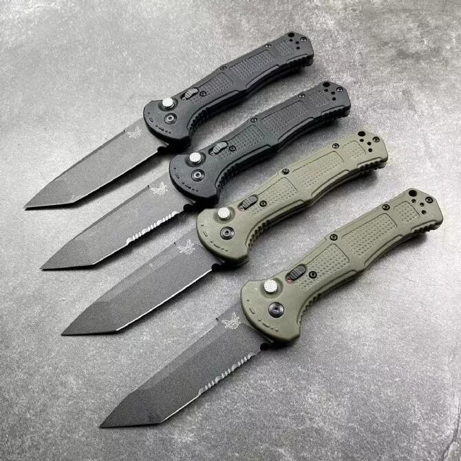 BM 9071BK Claymore AUTO Folding Knife 3.81" CPM-D2 Drop Point Plain Blade, Grivory Handles 9071BK-1