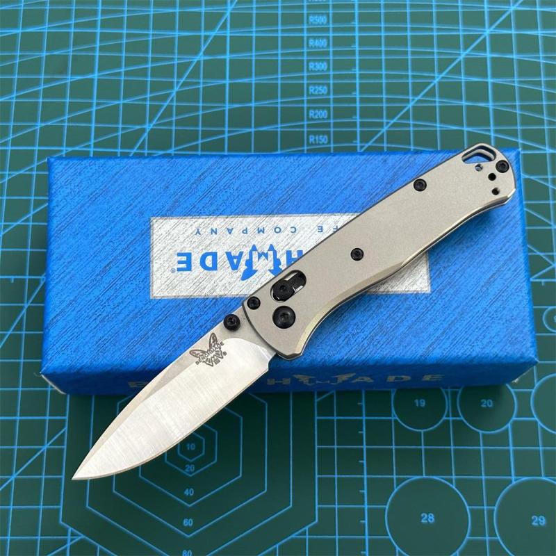BM Mini 533 Bugout AXIS Folding Knife 2.75" S90V/Damascus Plain Blade, TC4 Handles - 533-3
