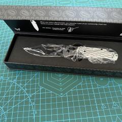 Limited Edition BM 535 Bugout AXIS Folding Knife 3.15" D2 Satin Plain Blade, Aluminum Handles