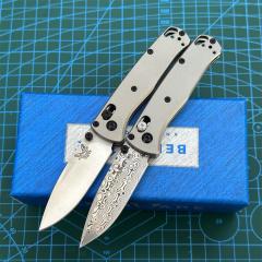 BM Mini 533 Bugout AXIS Folding Knife 2.75" S90V/Damascus Plain Blade, TC4 Handles - 533-3