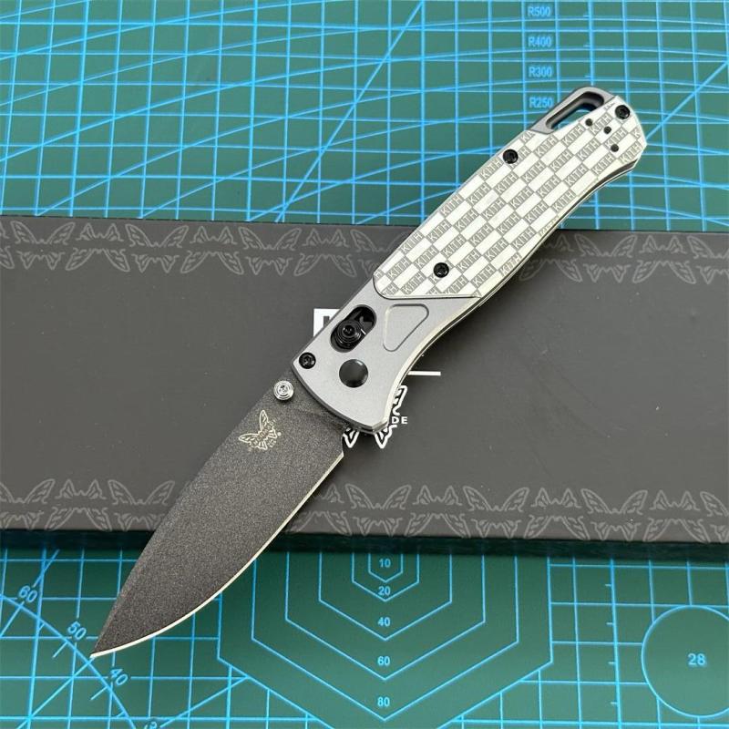 Limited Edition BM 535 Bugout AXIS Folding Knife 3.15" D2 Satin Plain Blade, Aluminum Handles