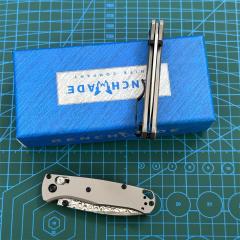 BM Mini 533 Bugout AXIS Folding Knife 2.75" S90V/Damascus Plain Blade, TC4 Handles - 533-3