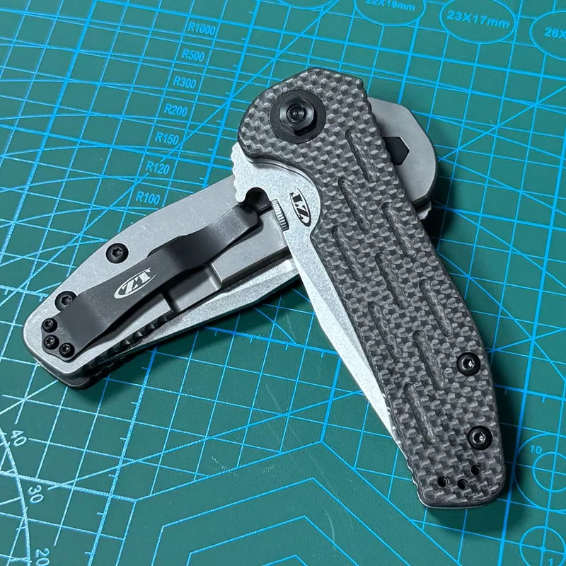 ZT 0620 Flipper Knife 3.62" CTS-204P Blade, Carbon Fiber Handles
