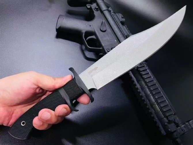 Cold Steel 39L Marauder Fixed Blade Knife 9" AUS 8A Bowie Plain Blade, Kray-Ex Handles, Secure-Ex Sheath