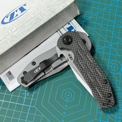 ZT 0620 Flipper Knife 3.62" CTS-204P Blade, Carbon Fiber Handles