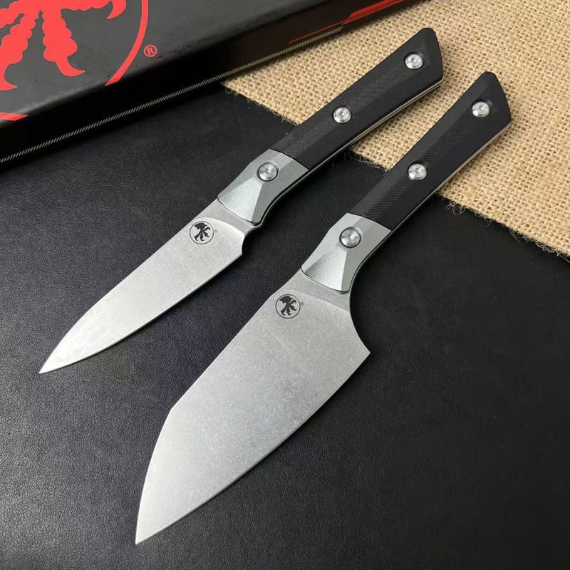 MT SanDe Kitchen Fixed Blade Knife 4.53" 5cr13 Blade, Aluminum Ally+G10 Handles
