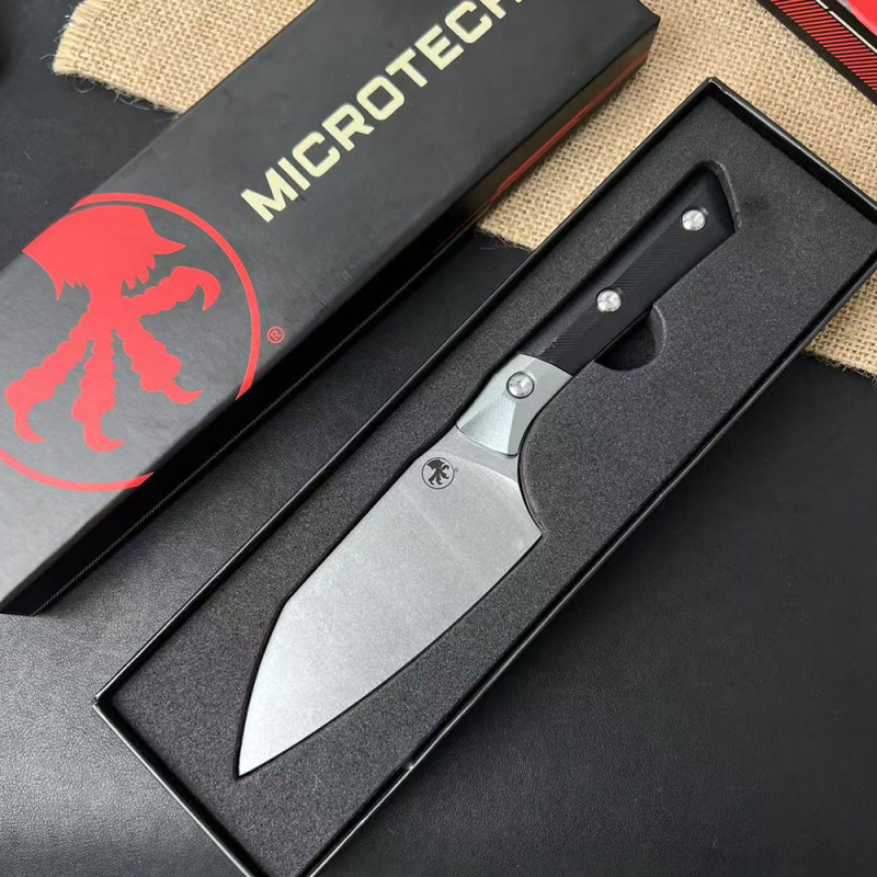 MT SanDe Kitchen Fixed Blade Knife 4.53" 5cr13 Blade, Aluminum Ally+G10 Handles
