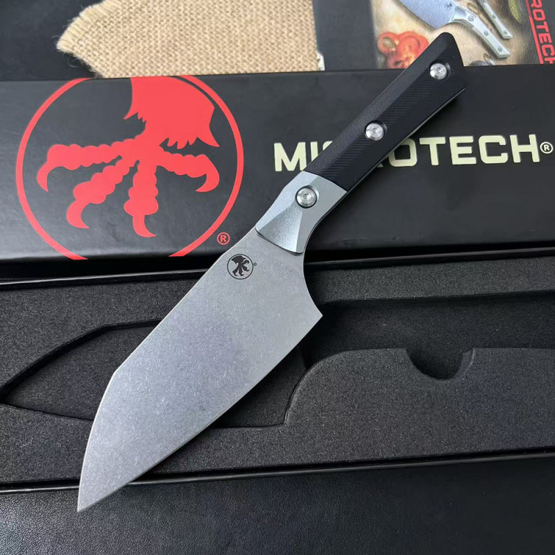 MT SanDe Kitchen Fixed Blade Knife 4.53" 5cr13 Blade, Aluminum Ally+G10 Handles