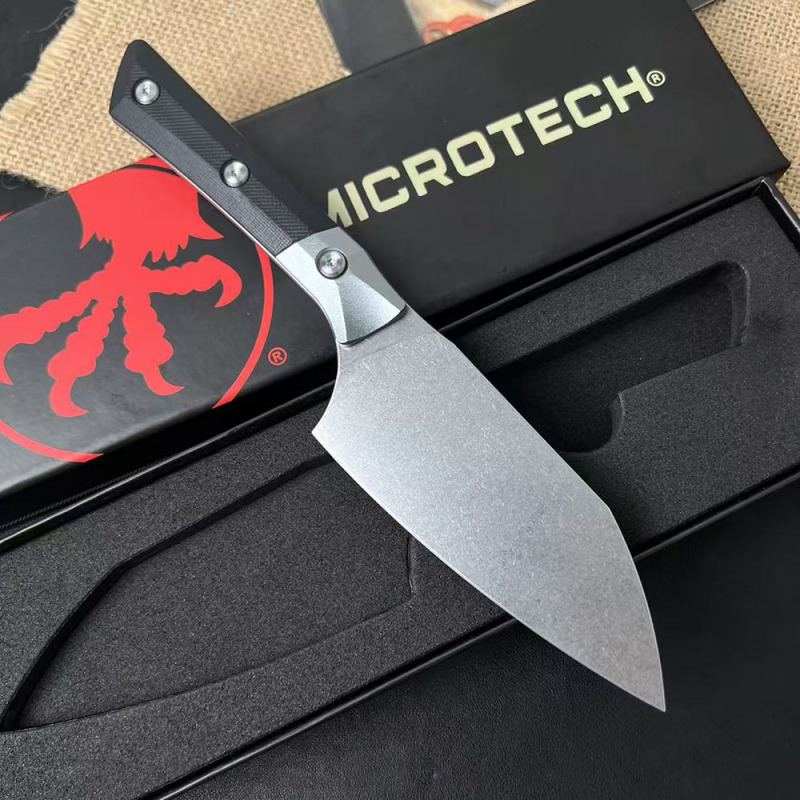 MT SanDe Kitchen Fixed Blade Knife 4.53" 5cr13 Blade, Aluminum Ally+G10 Handles