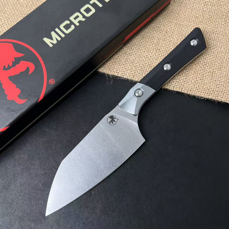 MT SanDe Kitchen Fixed Blade Knife 4.53" 5cr13 Blade, Aluminum Ally+G10 Handles