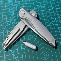Shirogorov Knife Astrium 3.94" M390 Point Blade, TC4 Handles