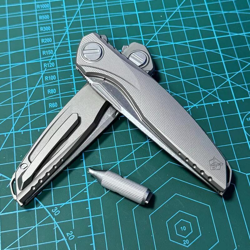 Shirogorov Knife Astrium 3.94" M390 Point Blade, TC4 Handles