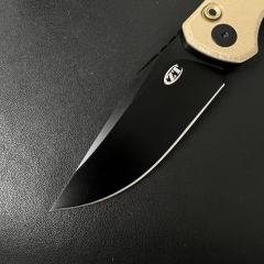 ZT 0512 AUTO Folding Knife 3.54" CPM-D2 Clip Point Blade, Natural Canvas Micarta Handles