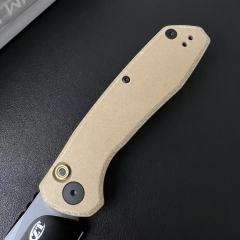 ZT 0512 AUTO Folding Knife 3.54" CPM-D2 Clip Point Blade, Natural Canvas Micarta Handles