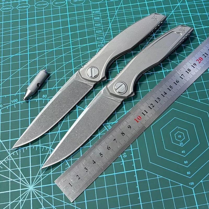 Shirogorov Knife Astrium 3.94" M390 Point Blade, TC4 Handles