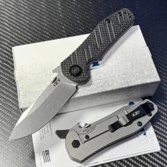ZT 0630CF  Flipper Knife 3.74" M390 Blade, Carbon Fiber+TC4 Handles