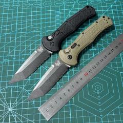 BM 9071BK Claymore AUTO Folding Knife 3.81" CPM-D2 Serrated Blade, Grivory Handles 9071BK-1