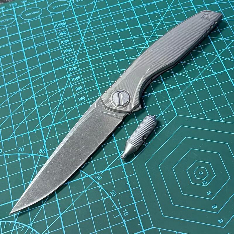 Shirogorov Knife Astrium 3.94" M390 Point Blade, TC4 Handles