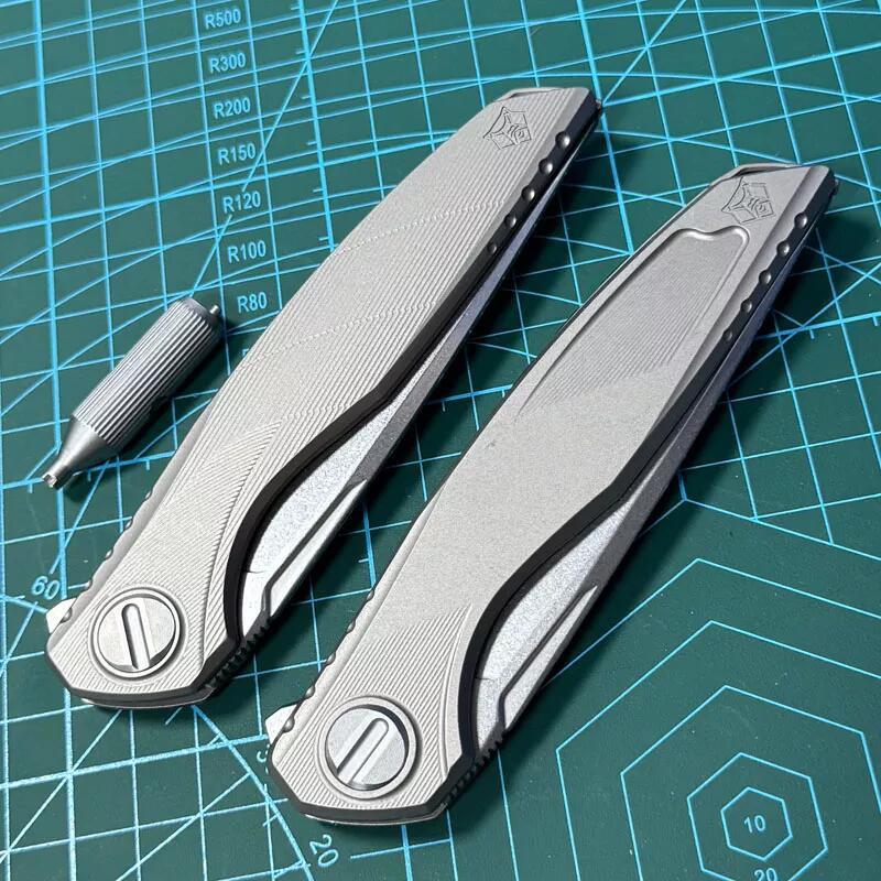 Shirogorov Knife Astrium 3.94" M390 Point Blade, TC4 Handles