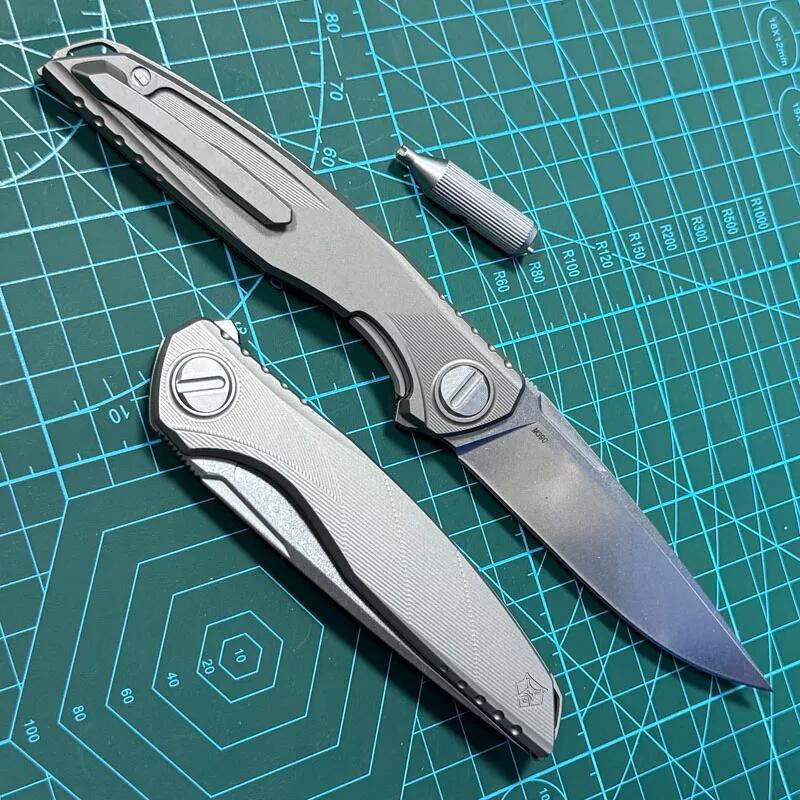 Shirogorov Knife Astrium 3.94" M390 Point Blade, TC4 Handles