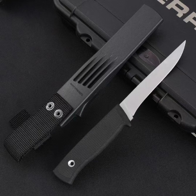 F2 Survival Fixed Blade Knife 4.33" Satin Lam.VG10 Blade, TPR Handle and Sheath