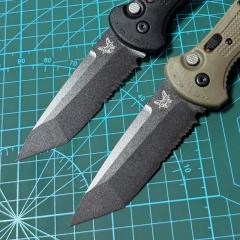 BM 9071BK Claymore AUTO Folding Knife 3.81" CPM-D2 Serrated Blade, Grivory Handles 9071BK-1
