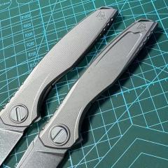 Shirogorov Knife Astrium 3.94" M390 Point Blade, TC4 Handles
