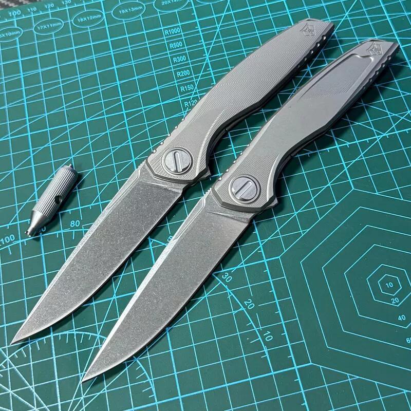 Shirogorov Knife Astrium 3.94" M390 Point Blade, TC4 Handles