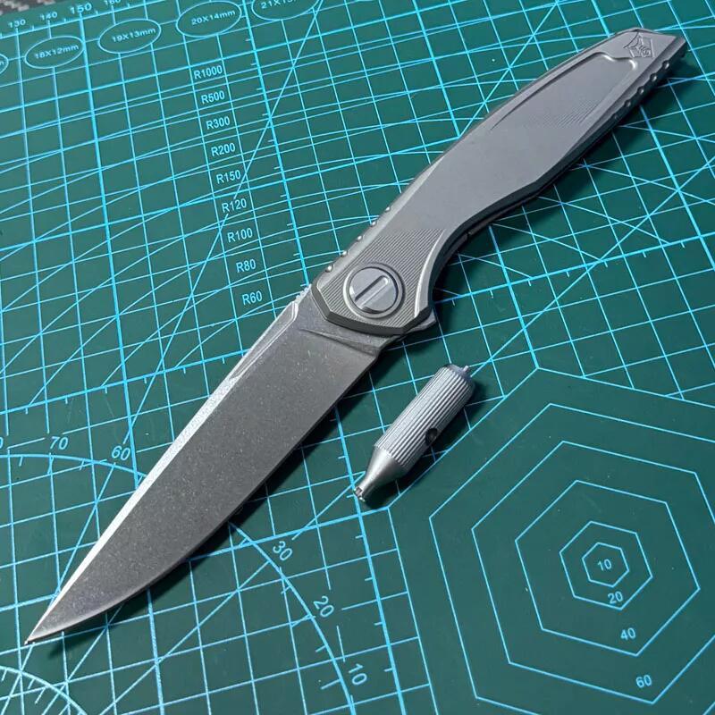 Shirogorov Knife Astrium 3.94" M390 Point Blade, TC4 Handles