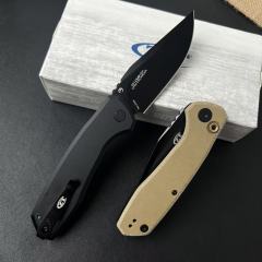 ZT 0512 AUTO Folding Knife 3.54" CPM-D2 Clip Point Blade, Natural Canvas Micarta Handles