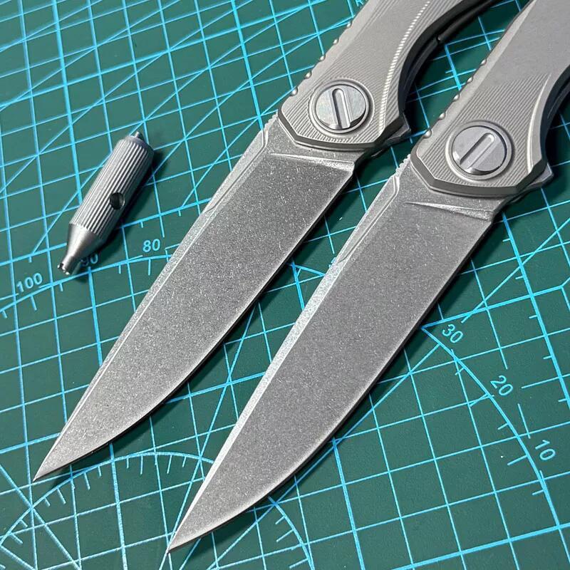 Shirogorov Knife Astrium 3.94" M390 Point Blade, TC4 Handles