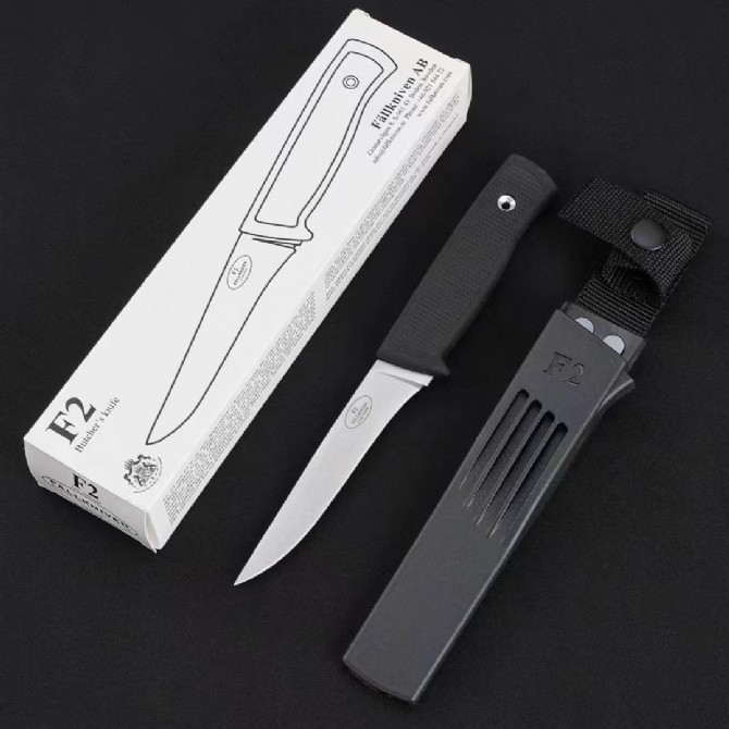 F2 Survival Fixed Blade Knife 4.33" Satin Lam.VG10 Blade, TPR Handle and Sheath