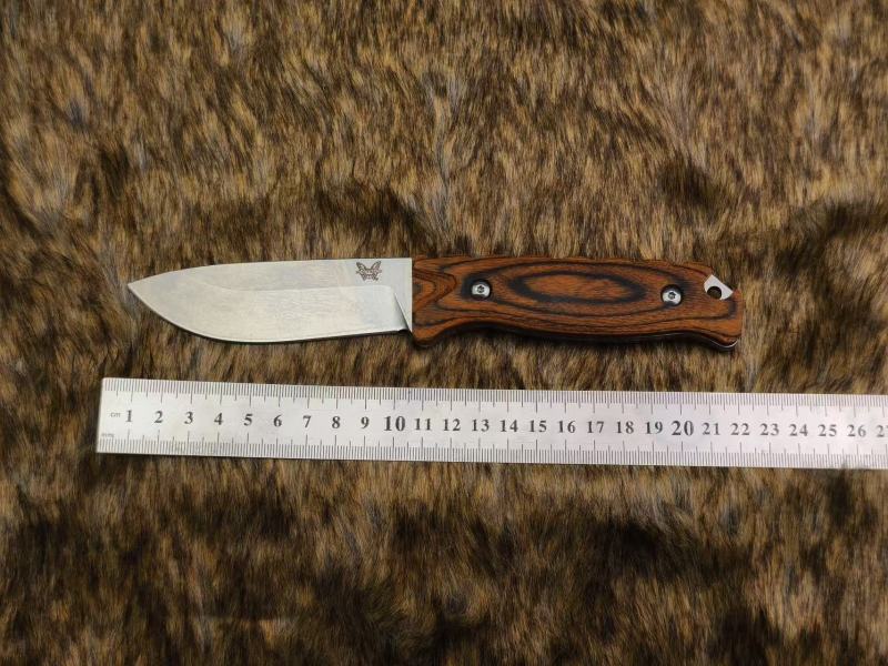 BM Hunt Skinner Fixed Blade Knife 3.86" N690 Drop Point, Wood Handles - 15002
