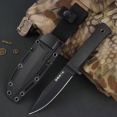 Cold Steel 49LCKD SRK Compact Survival Rescue Knife Fixed 5" Black SK-5 Blade, Kray-Ex Handle