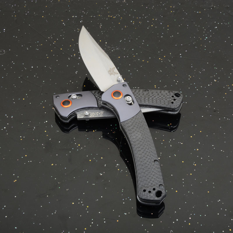 BM 15080-1 Hunt Crooked River Folding 3.97" S30V/Damascus Clip Point Blade, Carbon Fiber Handles