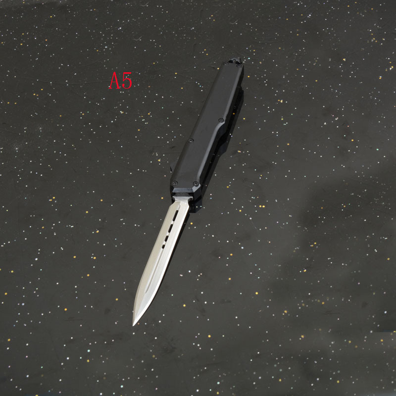 Mini SLM Combat OTF Knife 3.35" CPM-D2 Satin Blade, Aluminum Alloy Handles