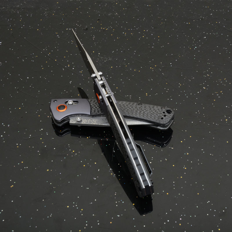 BM 15080-1 Hunt Crooked River Folding 3.97" S30V/Damascus Clip Point Blade, Carbon Fiber Handles