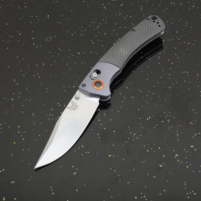 BM 15080-1 Hunt Crooked River Folding 3.97" S30V/Damascus Clip Point Blade, Carbon Fiber Handles