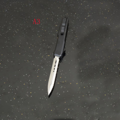 Mini SLM Combat OTF Knife 3.35" CPM-D2 Satin Blade, Aluminum Alloy Handles