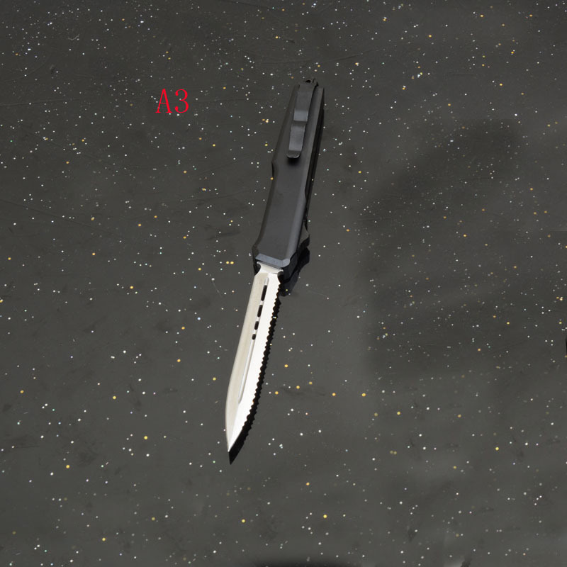 Mini SLM Combat OTF Knife 3.35" CPM-D2 Satin Blade, Aluminum Alloy Handles