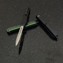 Mini SLM Combat OTF Knife 3.35" CPM-D2 Satin Blade, Aluminum Alloy Handles