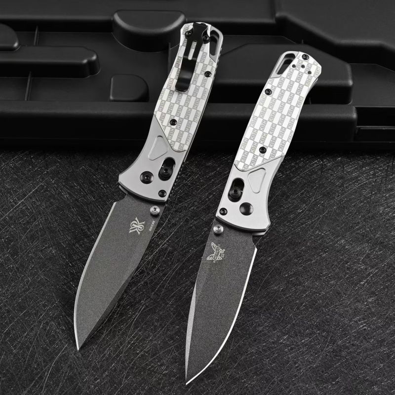 Limited Edition BM 535BK-2501 Bugout AXIS Folding Knife 3.15" D2 Satin Plain Blade, Aluminum Handles