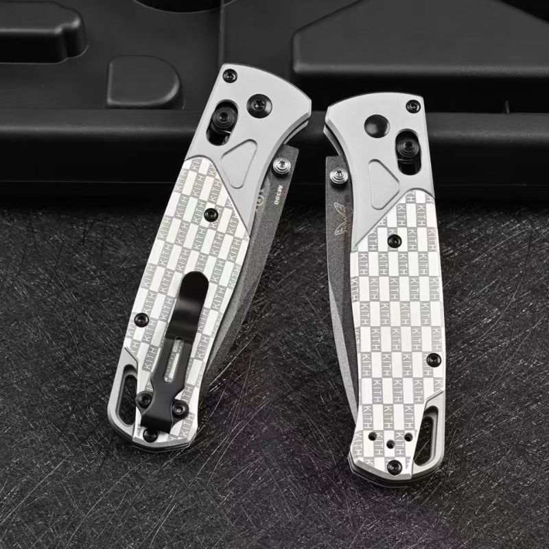 Limited Edition BM 535BK-2501 Bugout AXIS Folding Knife 3.15" D2 Satin Plain Blade, Aluminum Handles
