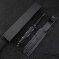 Mikov Fixed Blade Knife 6.5" AUS-10 Double Edge Blade, Stainless Steel Handles