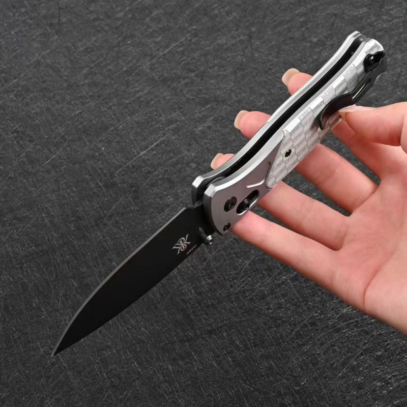 Limited Edition BM 535BK-2501 Bugout AXIS Folding Knife 3.15" D2 Satin Plain Blade, Aluminum Handles